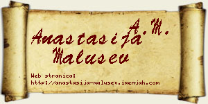 Anastasija Malušev vizit kartica